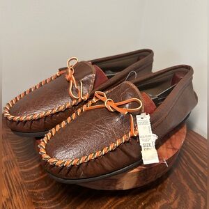 Vintage 80s Moccasin Slippers Yorkshire Shoes For Men Size 9